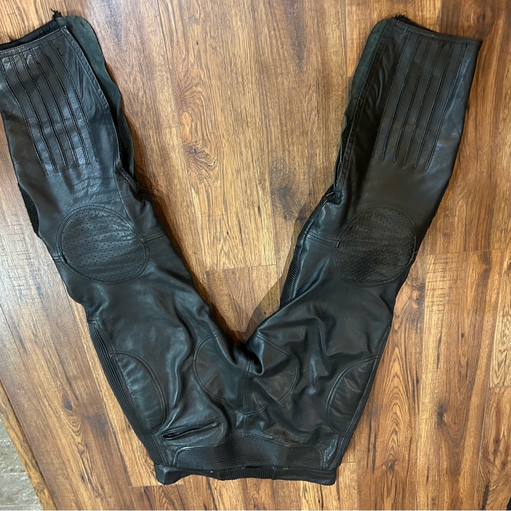 Fieldsheer men XL Black Leather insulated racing Motorcycle Pants - Picture 6 of 11